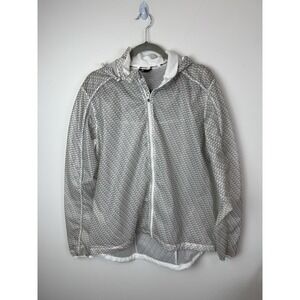 Sugoi Hooded Hydrolite Reflective Waterproof Bike Cycle Jacket XL Gray White